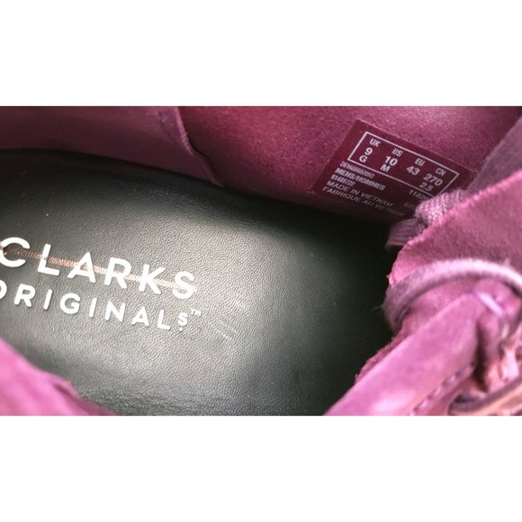 Clarks Originals Wallabee Shoe Purple Suede Mens Size 10 43